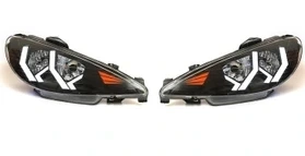 چراغ جلو 206طرح لامبورگينی جفت رنگ سفید ان جی کو